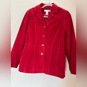 Women's Suede Leather Red Jacket. Size S
